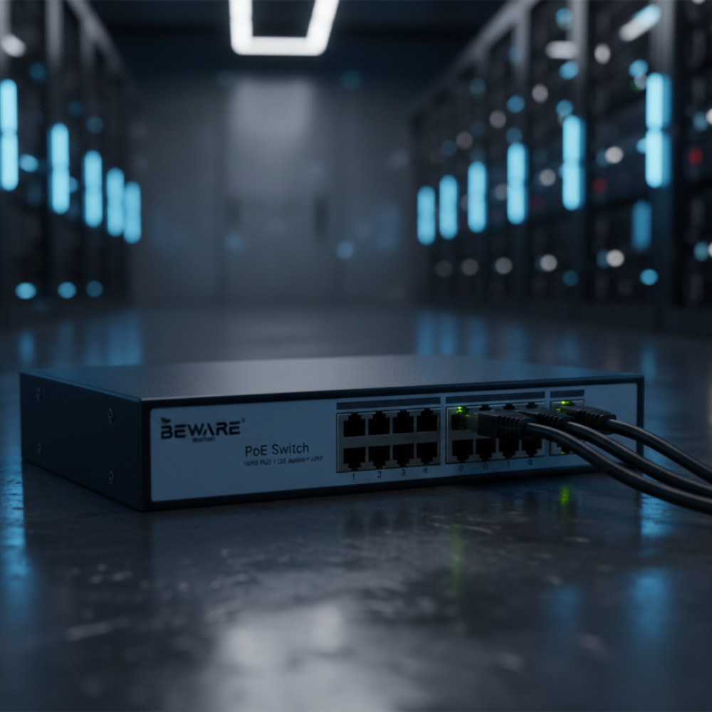 CCTV 16-Port PoE Switch for Security Networks with 16ch Power Over Ethernet
